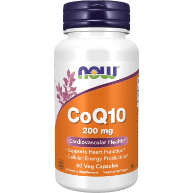 NOW CoQ10 200 mg - Cardiovascular Health, Cellular Energy, Vegan Capsules