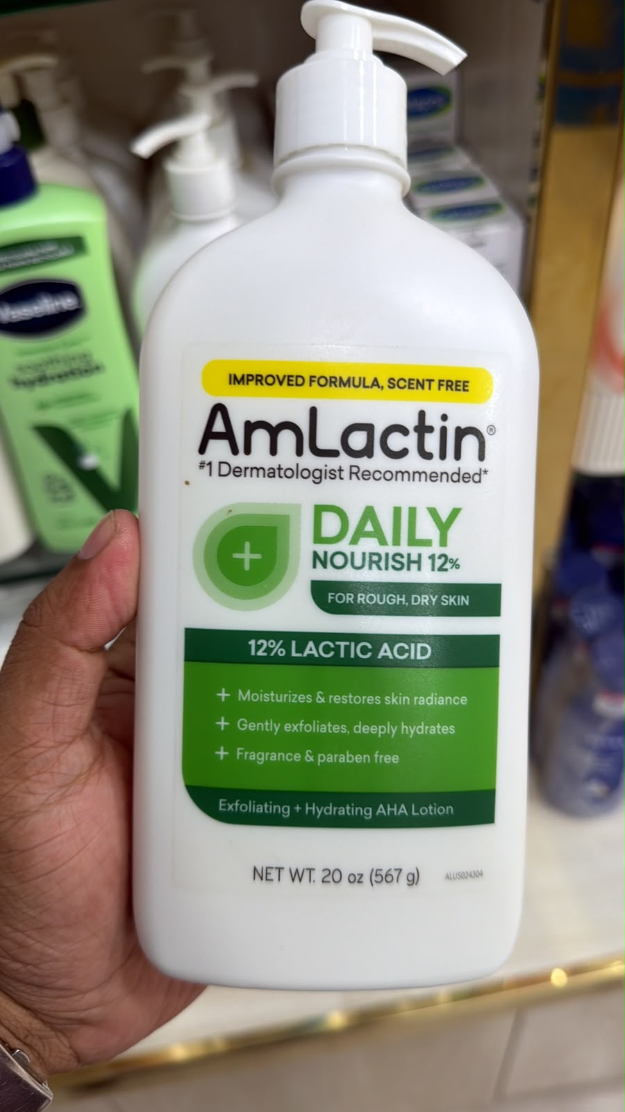 AmLactin Daily Nourish Lotion with 12% Lactic Acid Exfoliating & Hydrating Lotion 567g