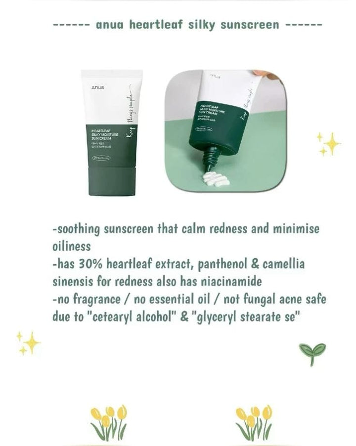 Anua Heartleaf Silky Moisture Sunscreen 50ml