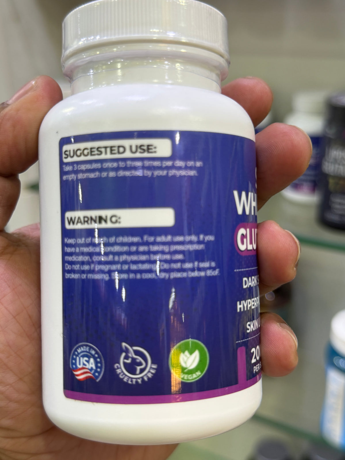 Skin Whitening Glutathione (2,000 mg) – 120 vegan capsules