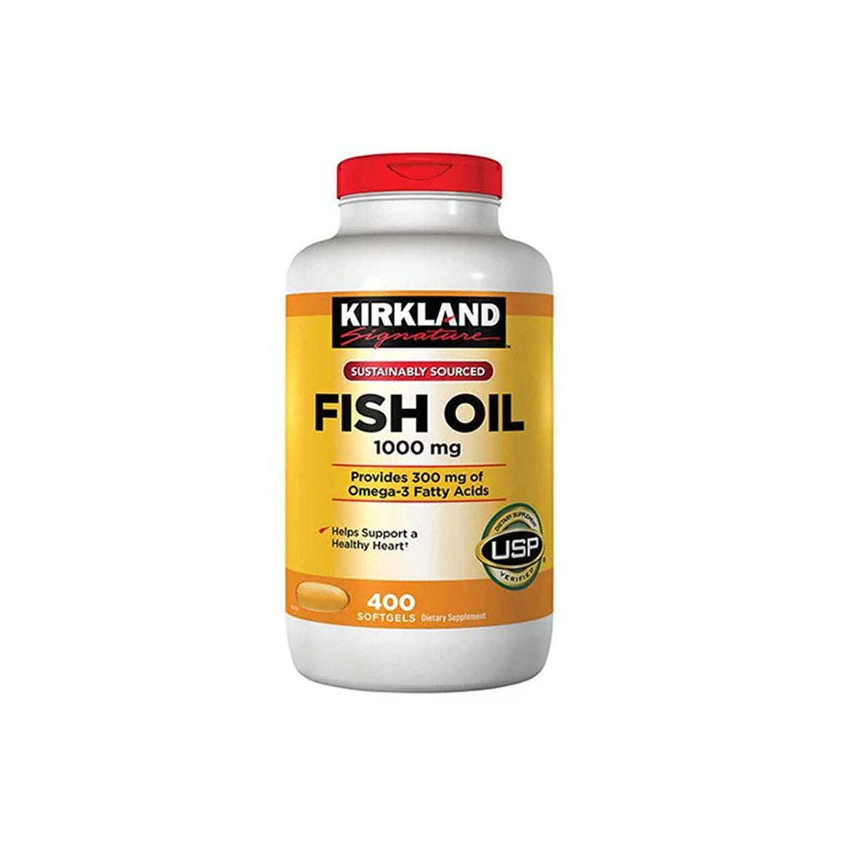Kirkland Signature Fish Oil 1000mg with 300mg Omega-3 Fatty Acids – 400 Softgels