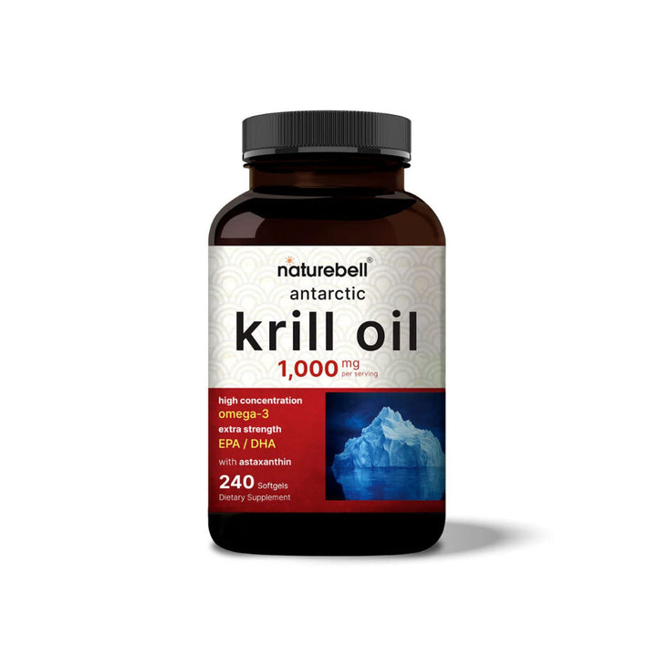 NatureBell Krill Oil 1000mg Supplement – 240 Softgels