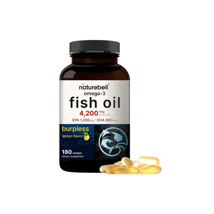 NatureBell Omega 3 Fish Oil 4200mg 180 Burpless Softgels