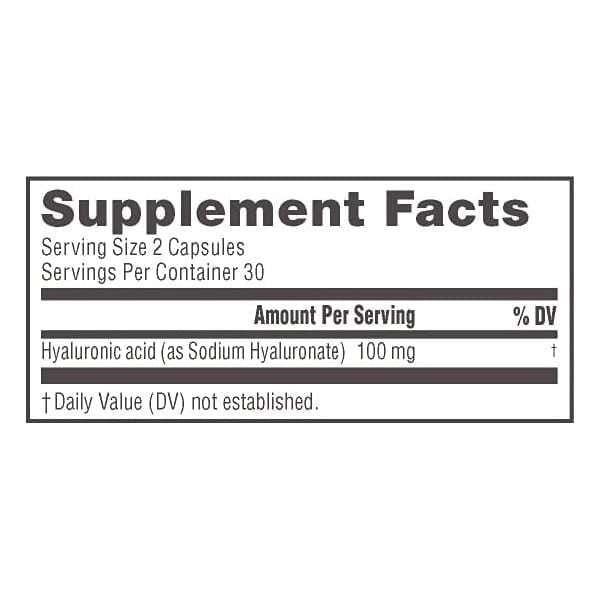 NeoCell Hyaluronic Acid, Daily Hydration for Skin Hydration & Suppleness, 100mg ,60 Capsules 2