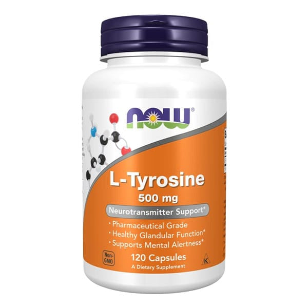 Now L-Tyrosine 500 mg 120 Capsules in bd