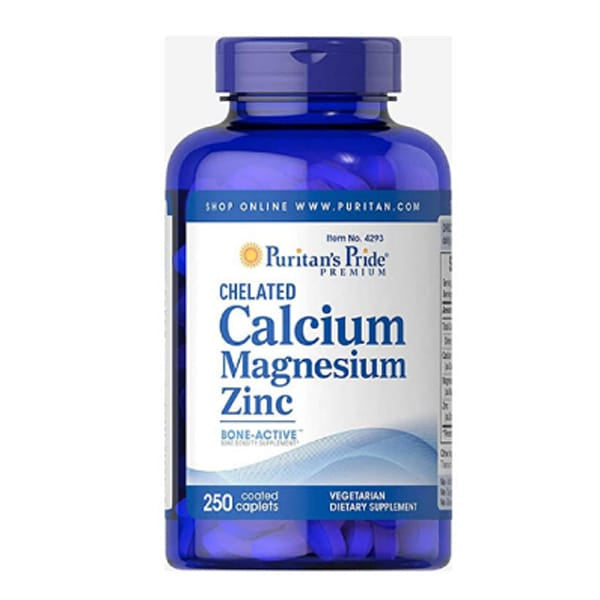 Puritan's Pride Chelated Calcium Magnesium Zinc 250 Tablets