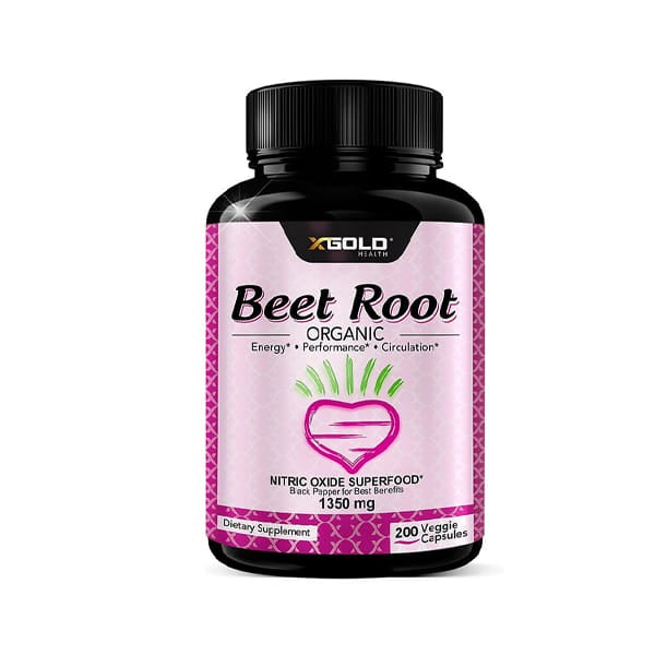 X Gold Health Beet Root 1350mg – 200 Veggie Caps