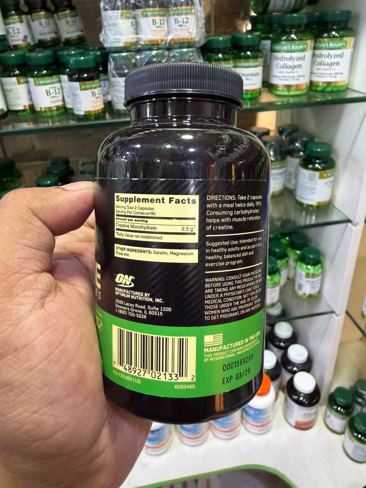Optimum Nutrition Micronized Creatine Capsules (100 Capsules, 50 Servings