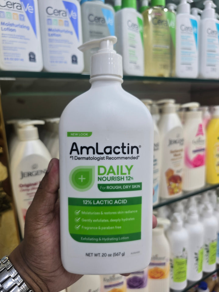 AmLactin Daily Nourish Lotion with 12% Lactic Acid Exfoliating & Hydrating Lotion 567g