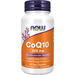NOW CoQ10 200 mg - Cardiovascular Health, Cellular Energy, Vegan Capsules