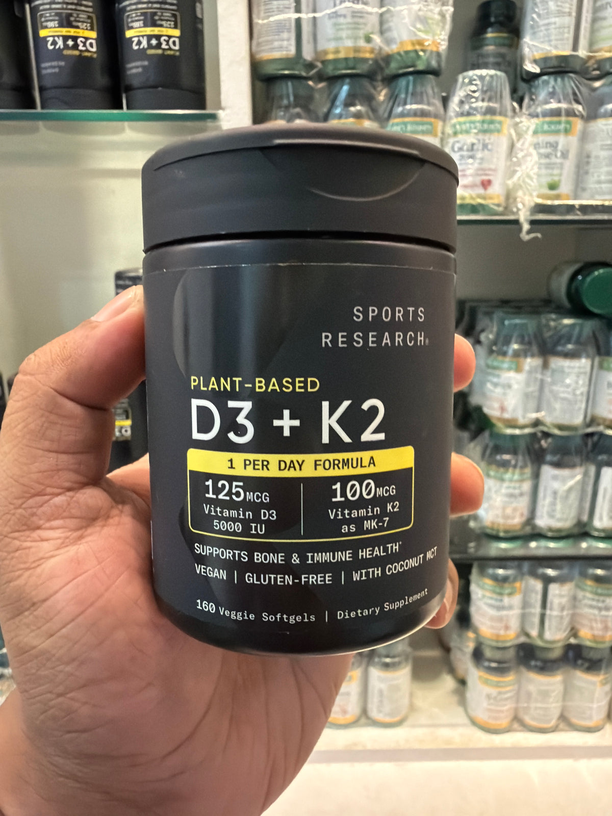 Sports Research Plant-Based Vitamin D3 + K2 160 softgels