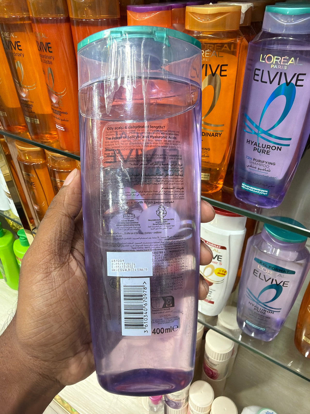 L'Oréal Paris Elvive Hydra Hyaluronic Pure Shampoo 400ml