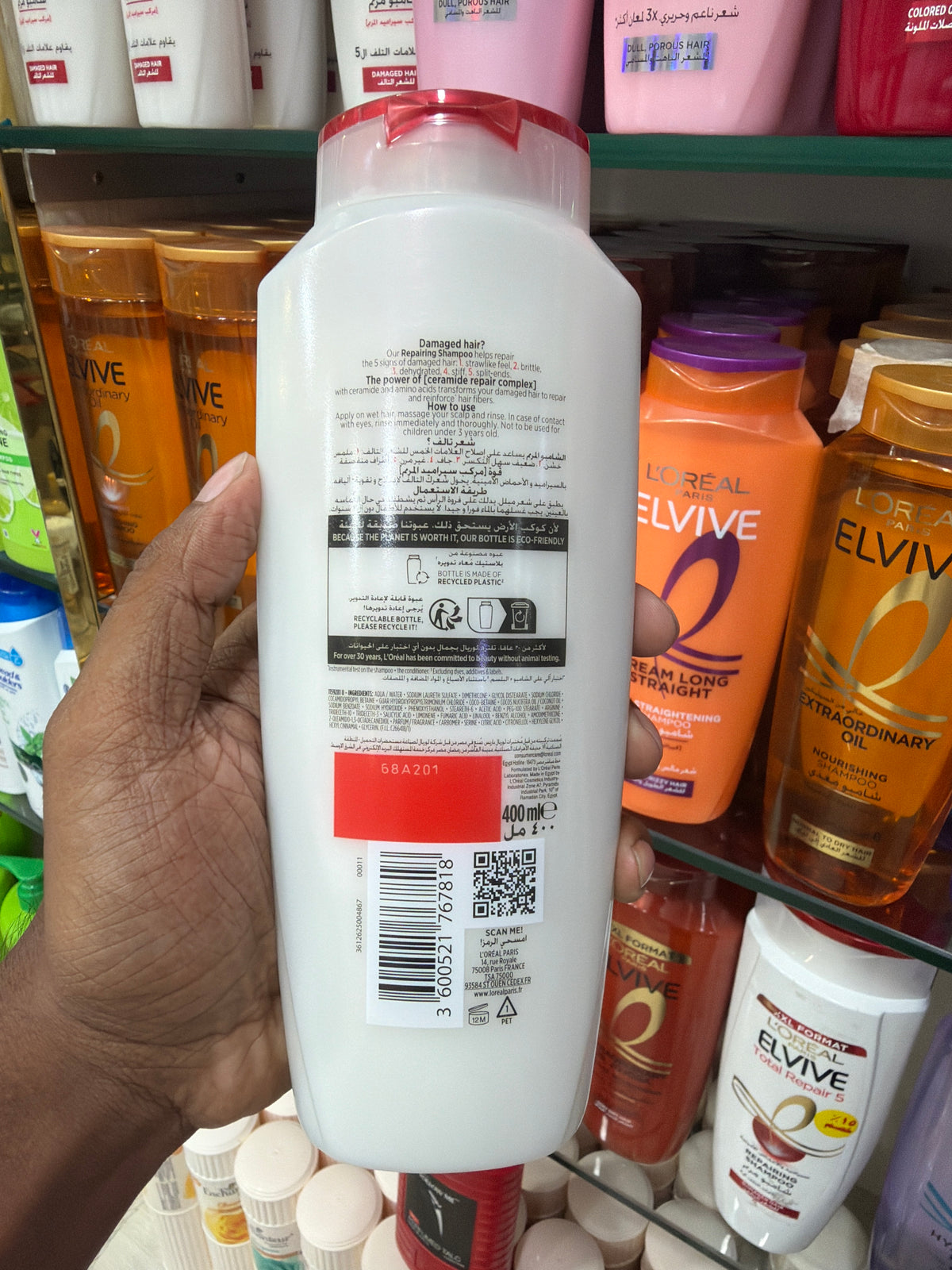 Loreal Paris Elseve Total Repair 5 Repairing Shampoo for Damaged Hair 400 ml