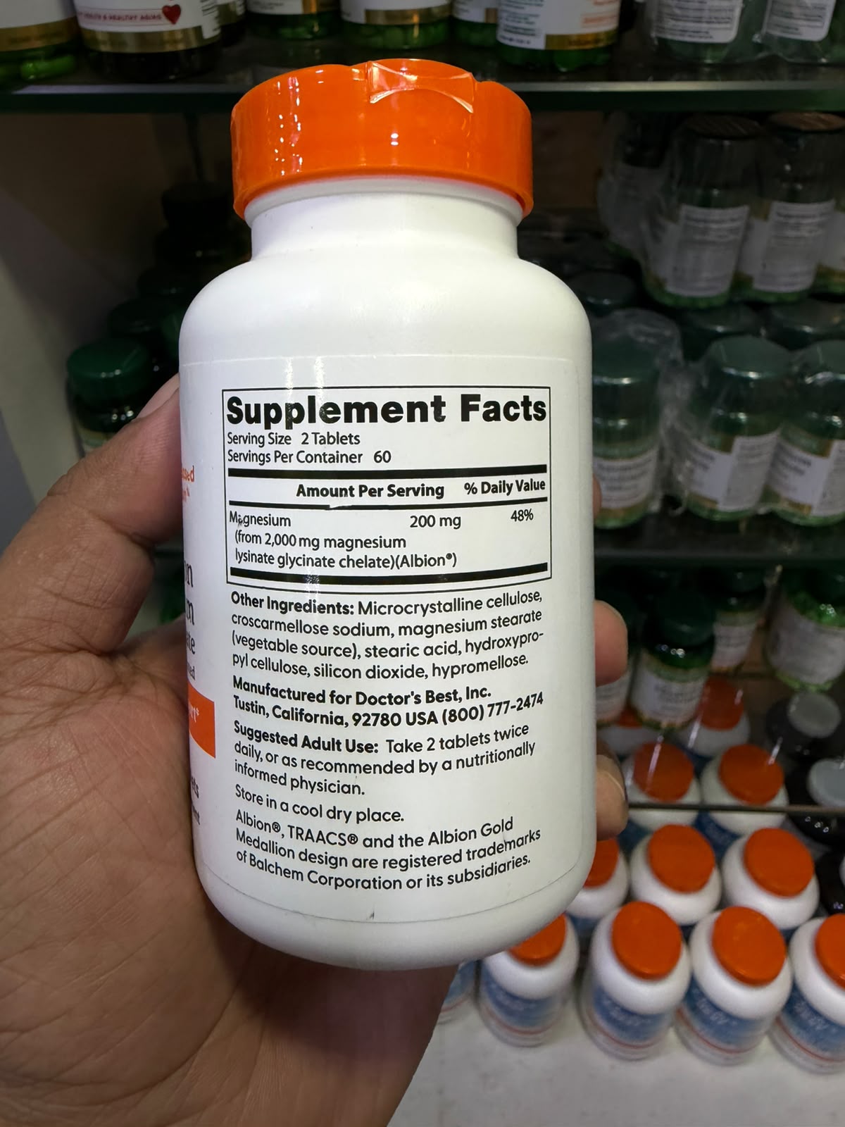 Doctor’s Best High Absorption Magnesium Glycinate Lysinate 120 Tablets