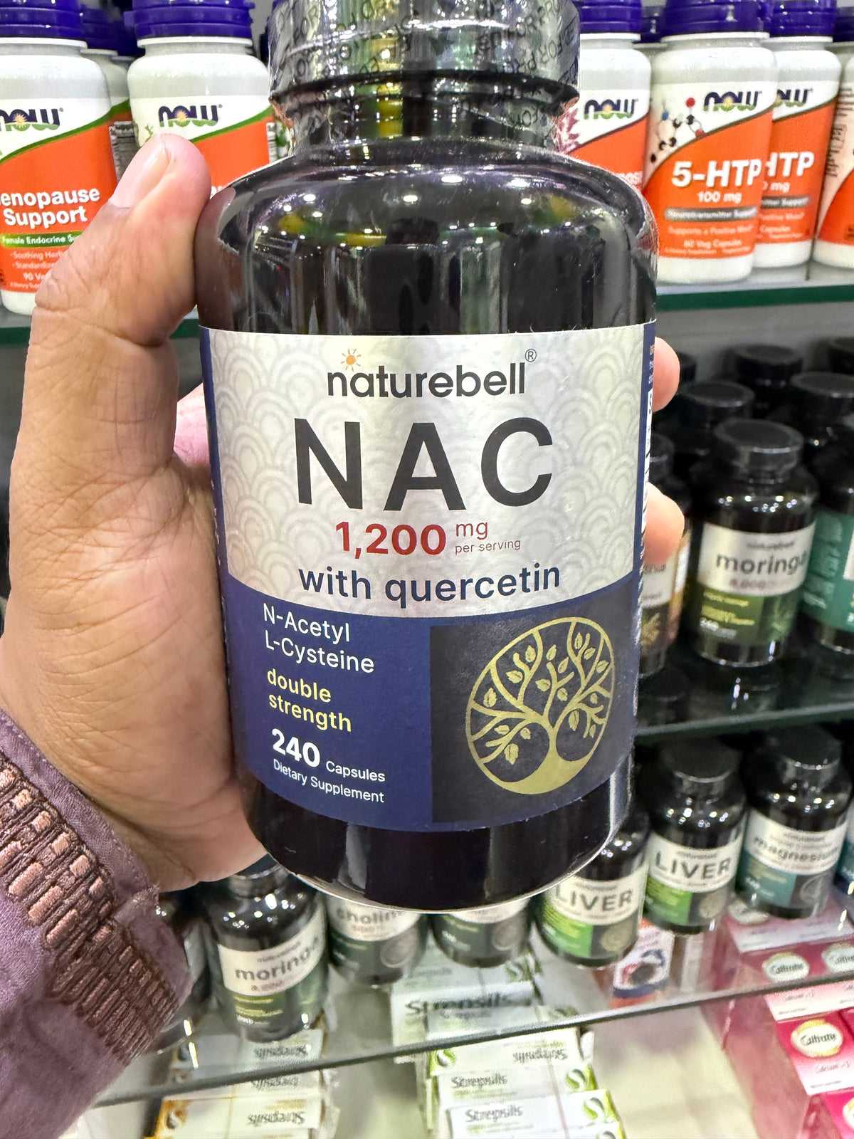 NatureBell NAC Supplement (N-Acetyl Cysteine) with Quercetin 1,200mg Per Serving 240 Capsules