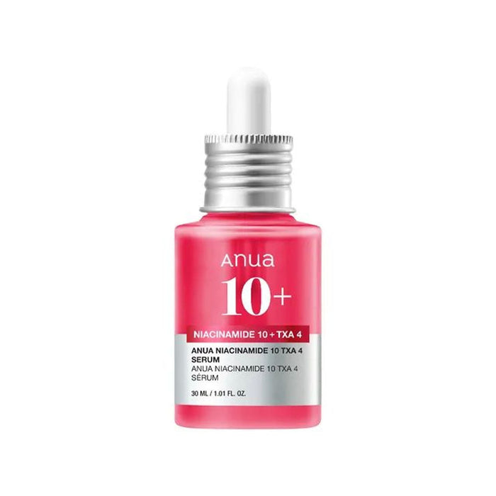 ANUA Niacinamide 10% + TXA 4% Serum 30ml brightens skin, fades dark spots, and evens tone for a clear, radiant complexion.
