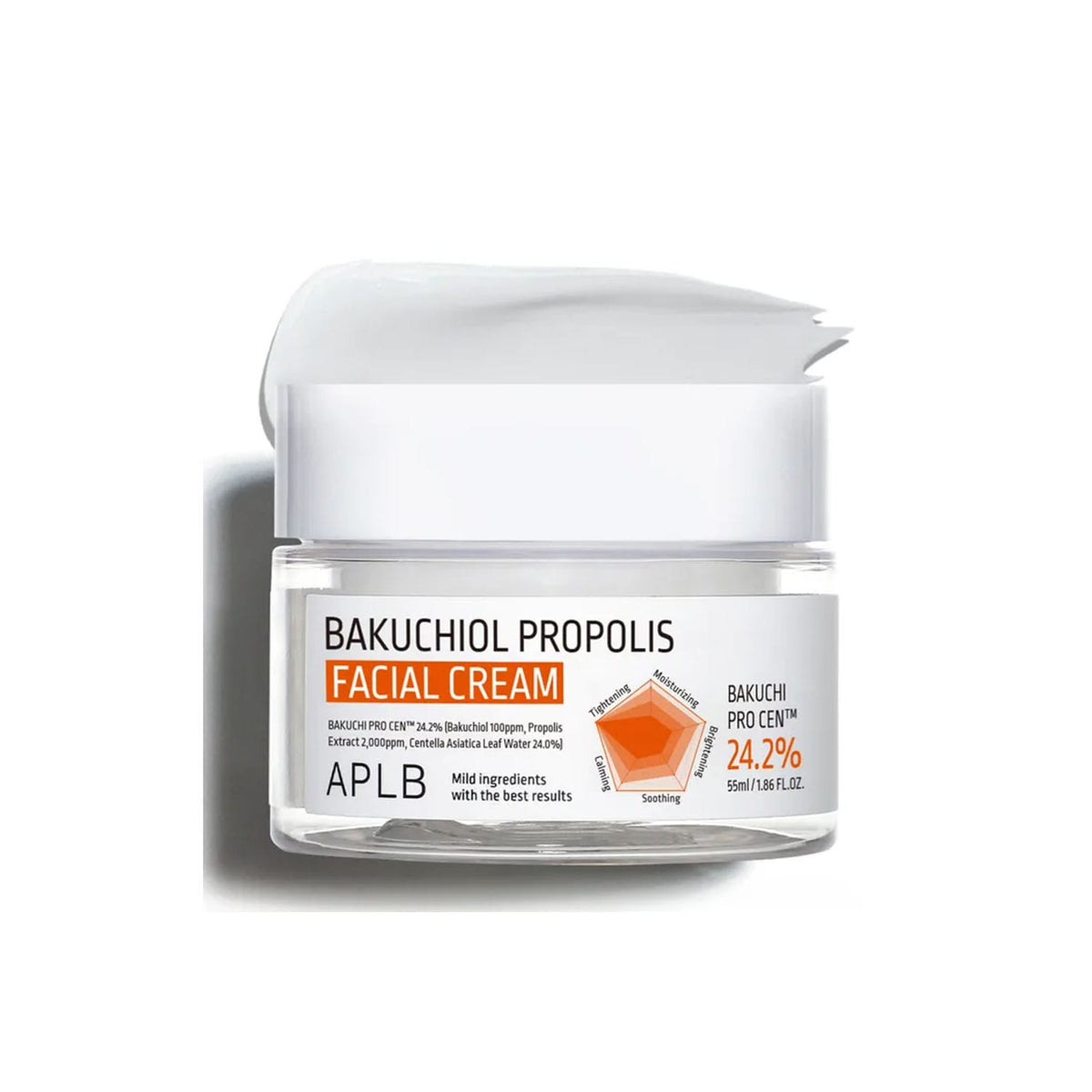 APLB Bakuchiol Propolis Facial Cream 55ml is a skin-rejuvenating moisturizer that combines the gentle power of Bakuchiol,