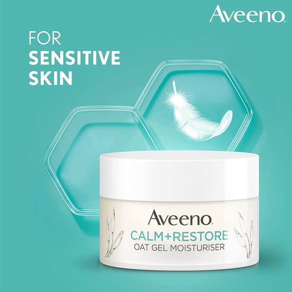 Aveeno Face Calm + Restore Oat Gel Moisturiser For Sensitive Skin 50ml (UK)