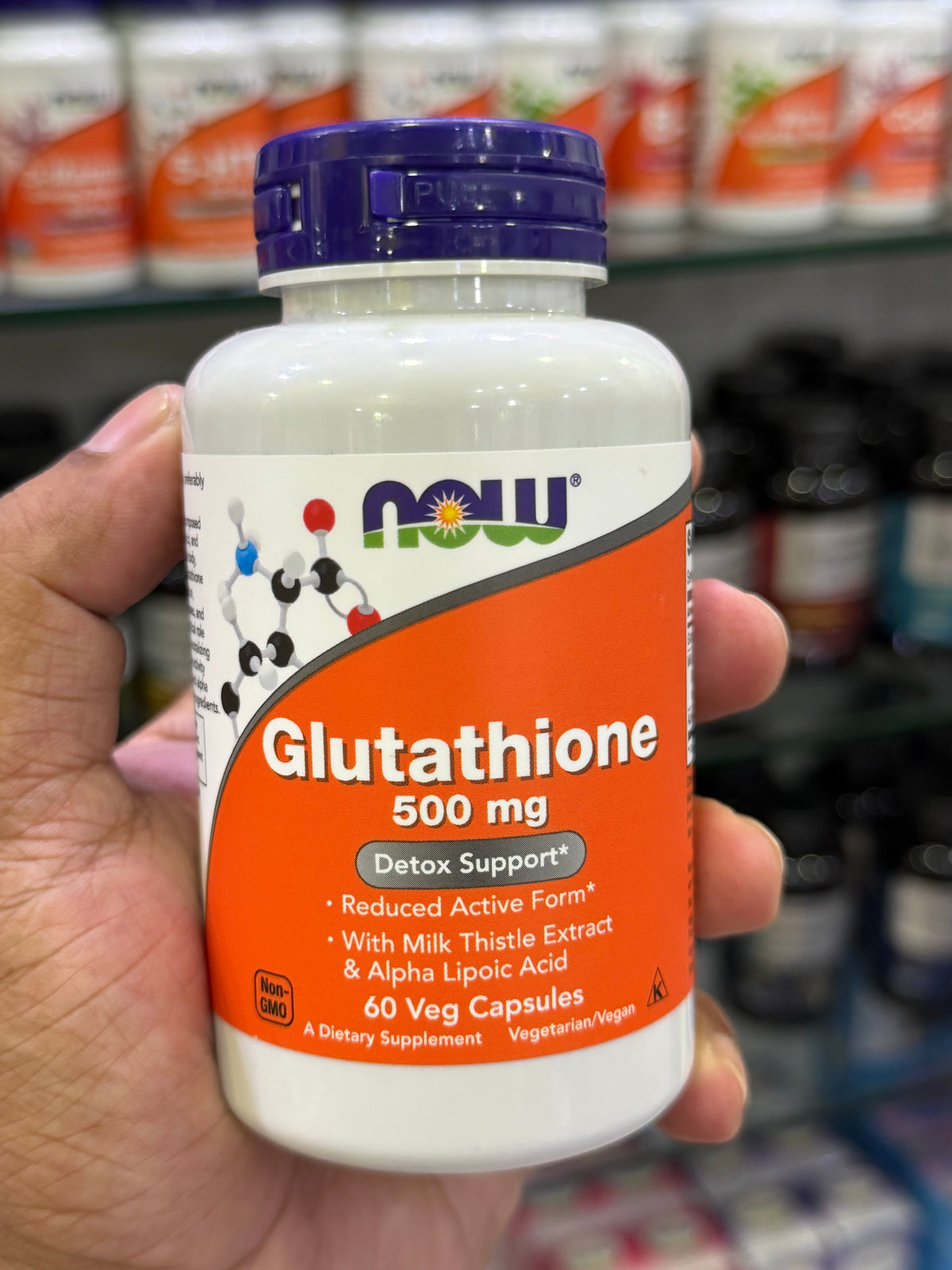 NOW Foods Supplements, Glutathione 500 mg, 60 Veg Capsules