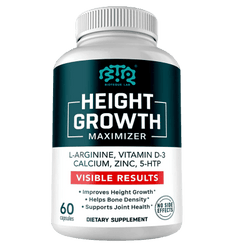 Bioteque Lab Height Growth Maximizer, Calcium, Vitamin D3 And Zinc Blend Pills, Bone Growth Supplement For Kids And Teens - 60 Capsules