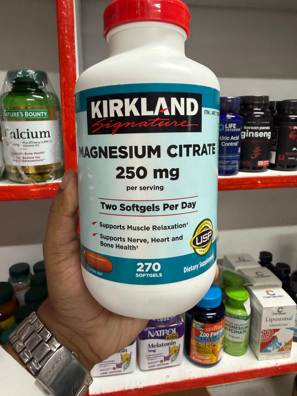 Kirkland Signature Magnesium Citrate 250mg, 270 Softgels | USA