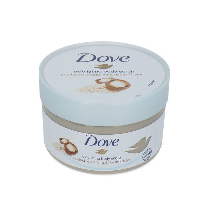 Dove Exfoliating Body Scrub Crushed Macadamia & Rice Milk Scent – 225ml