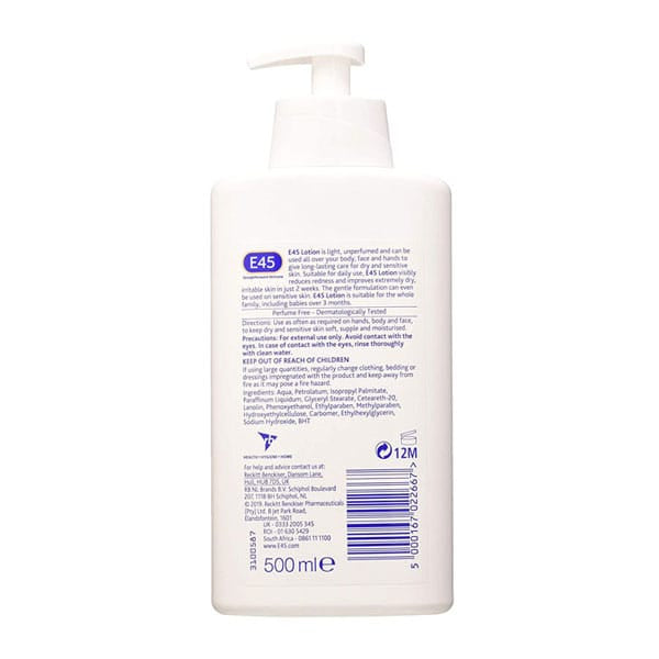 E45 Dermatological Moisturising Lotion 500ml