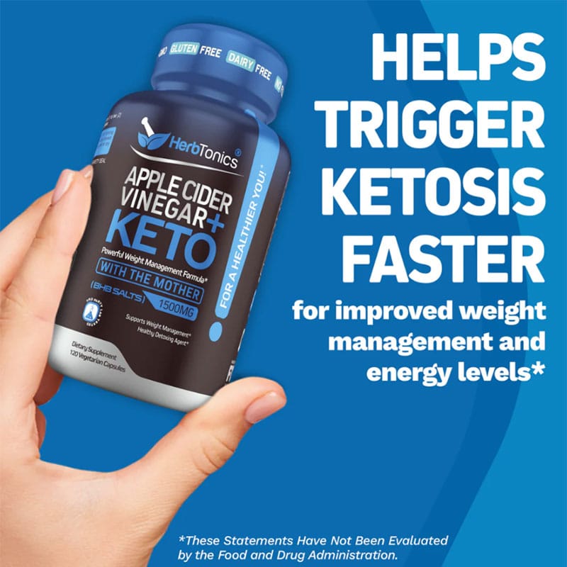 Herb Tonics APPLE CIDER VINEGAR + KETO – 240 Vegetarian Capsules