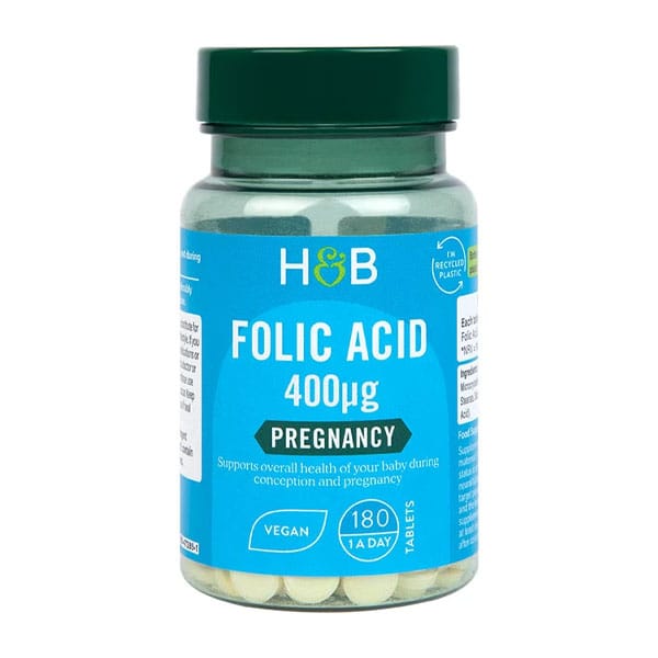 Holland & Barrett Folic Acid 400ug 180 Tablets in bd