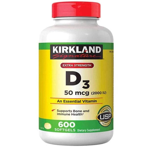 KIRKLAND SIGNATURE Maximum Strength Vitamin D3 2000 IU 600 Softgels