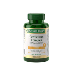 Natures Bounty Hierro Gentle Complex + Vitamin C & B12 Neutral Flavour 100 Capsules