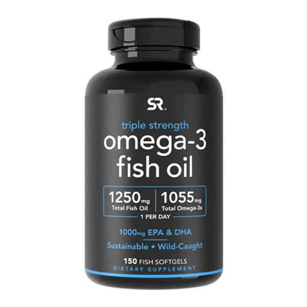 Sports Research Triple Strength Omega-3 Fish Oil 150 Softgels in bd