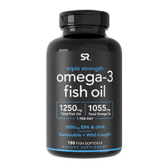 Sports Research Triple Strength Omega-3 Fish Oil 150 Softgels in bd