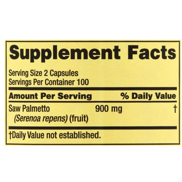 Spring Valley Saw Palmetto supplement Prostate 450mg 200 capsules