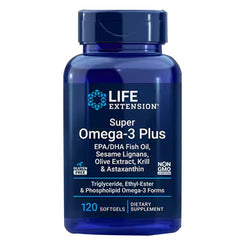 Life Extention Super Omega-3 Plus EPA DHA Fish Oil, Sesame Lignans, Olive Extract, Krill & Astaxanthin 120 softgels