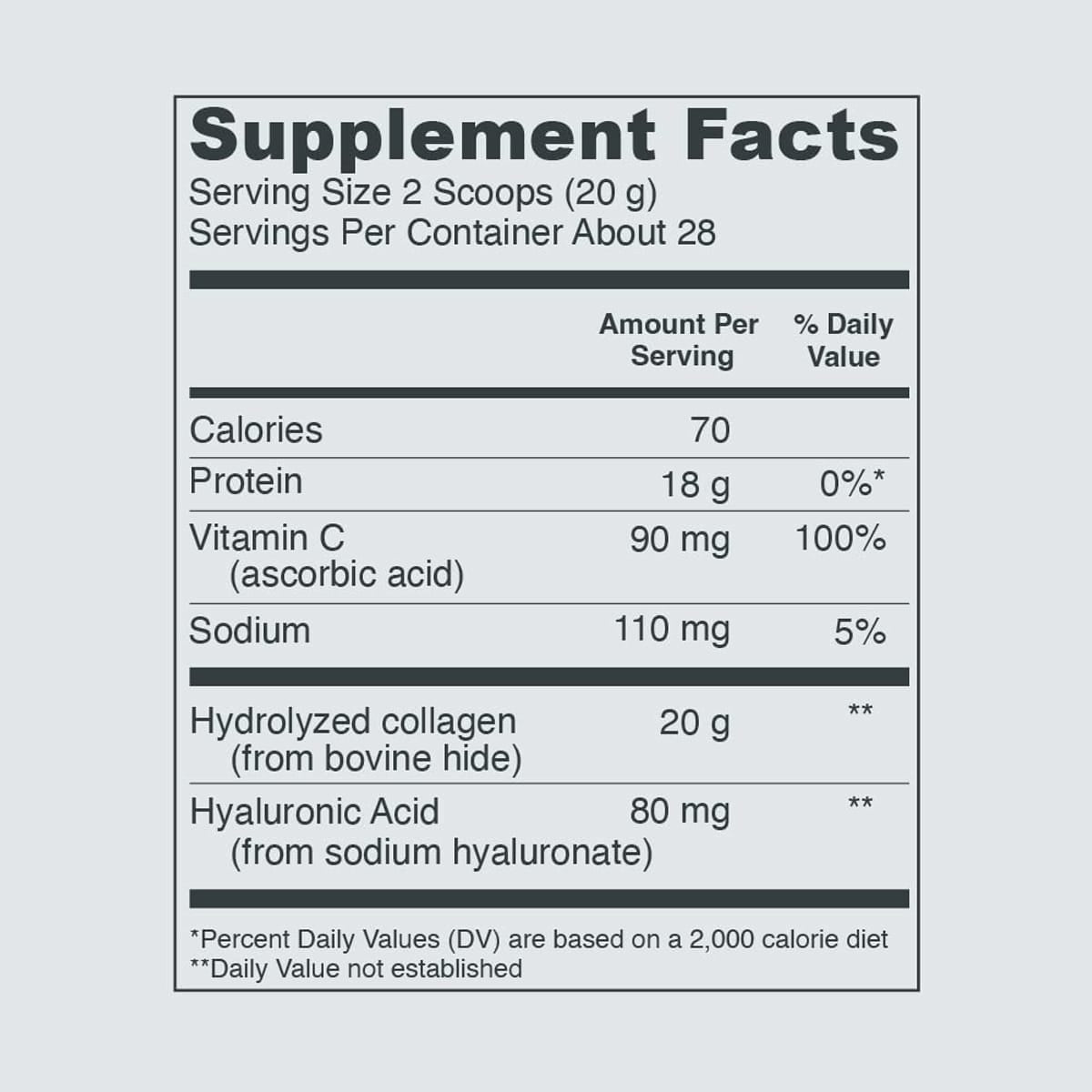 Vital Proteins Collagen Peptides Powder with Hyaluronic Acid and Vitamin C, Unflavored 2