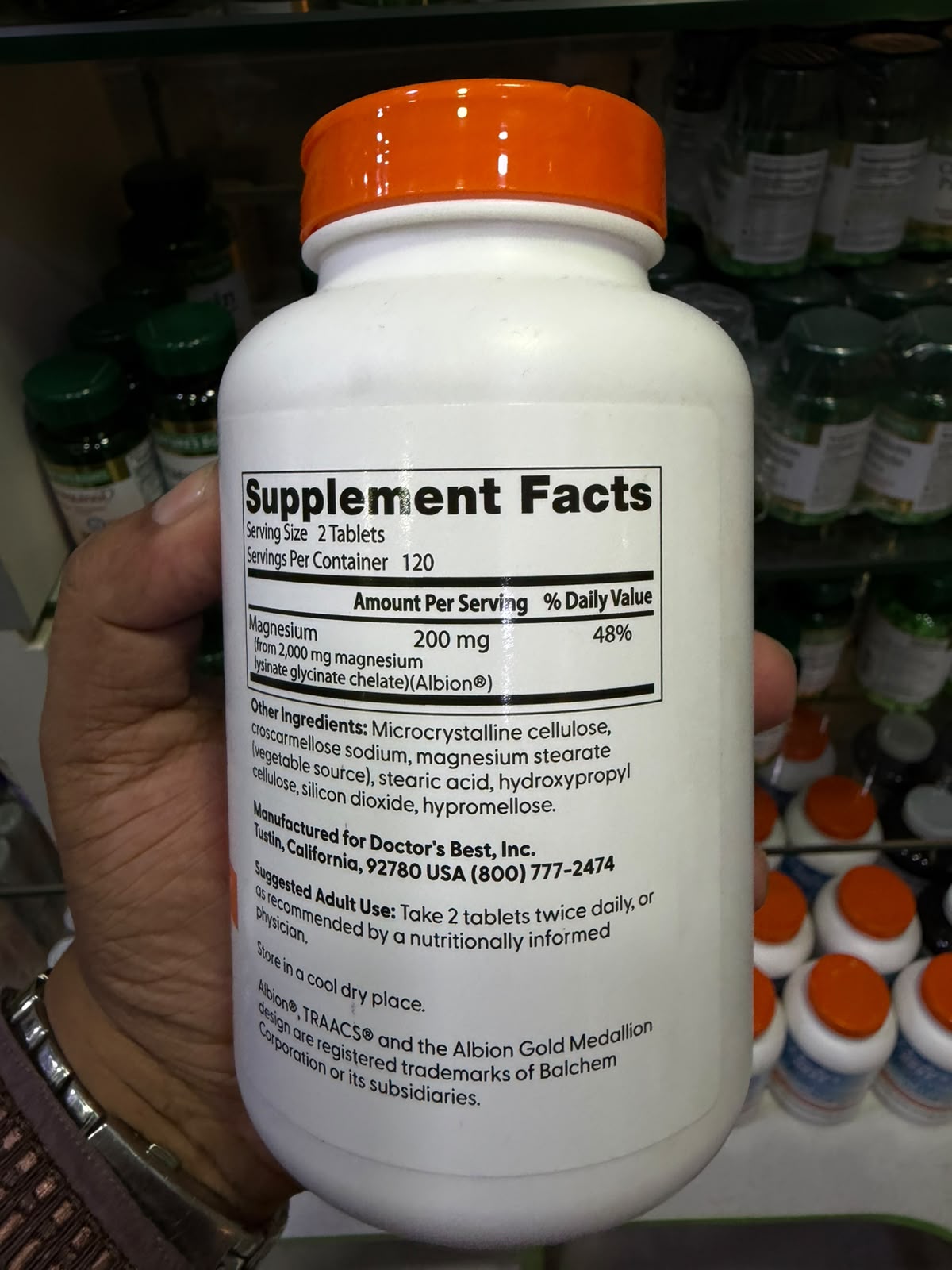Doctor's Best, High Absorption Magnesium, 200mg, 240 Tablets