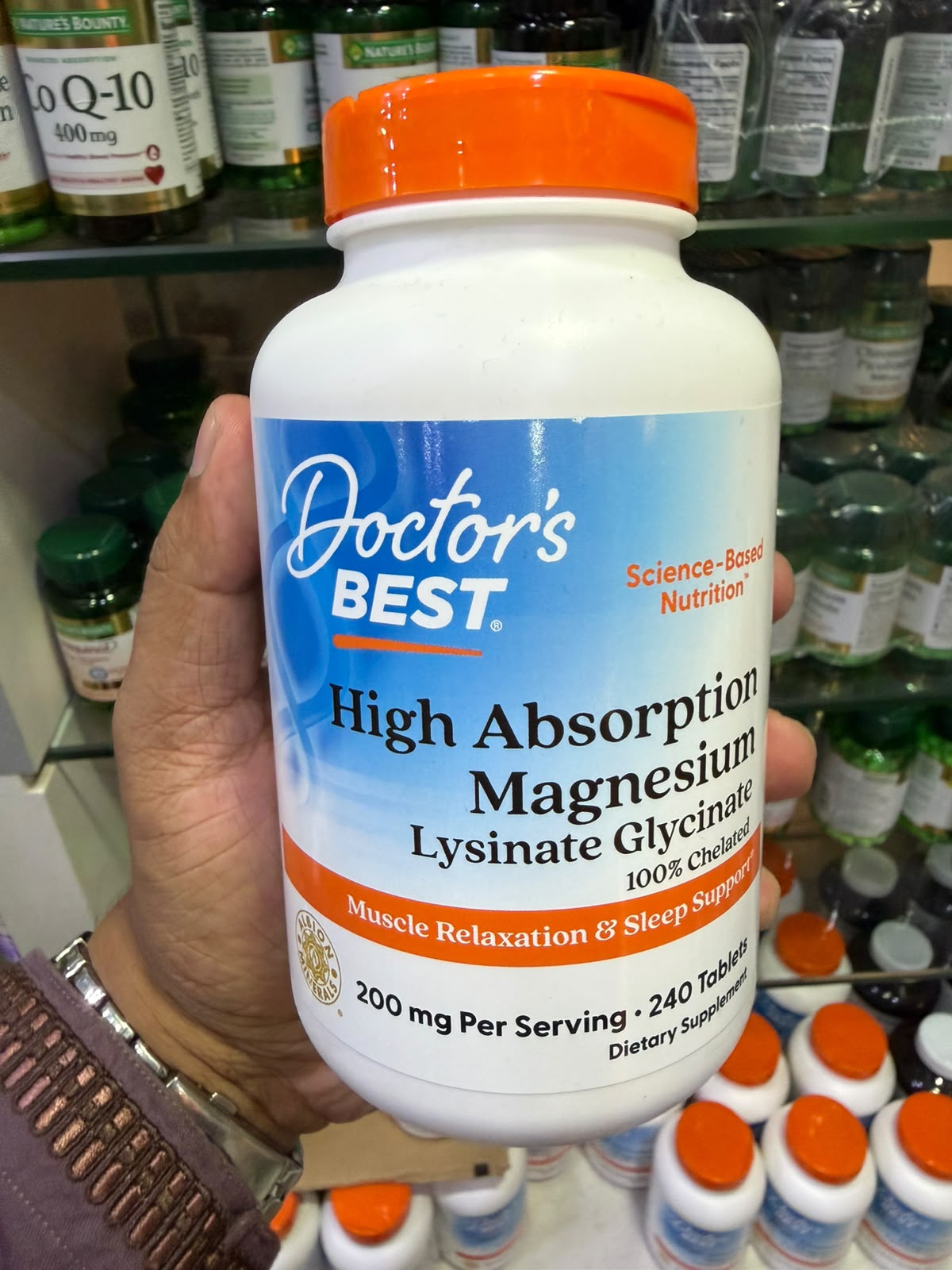 Doctor's Best, High Absorption Magnesium, 200mg, 240 Tablets