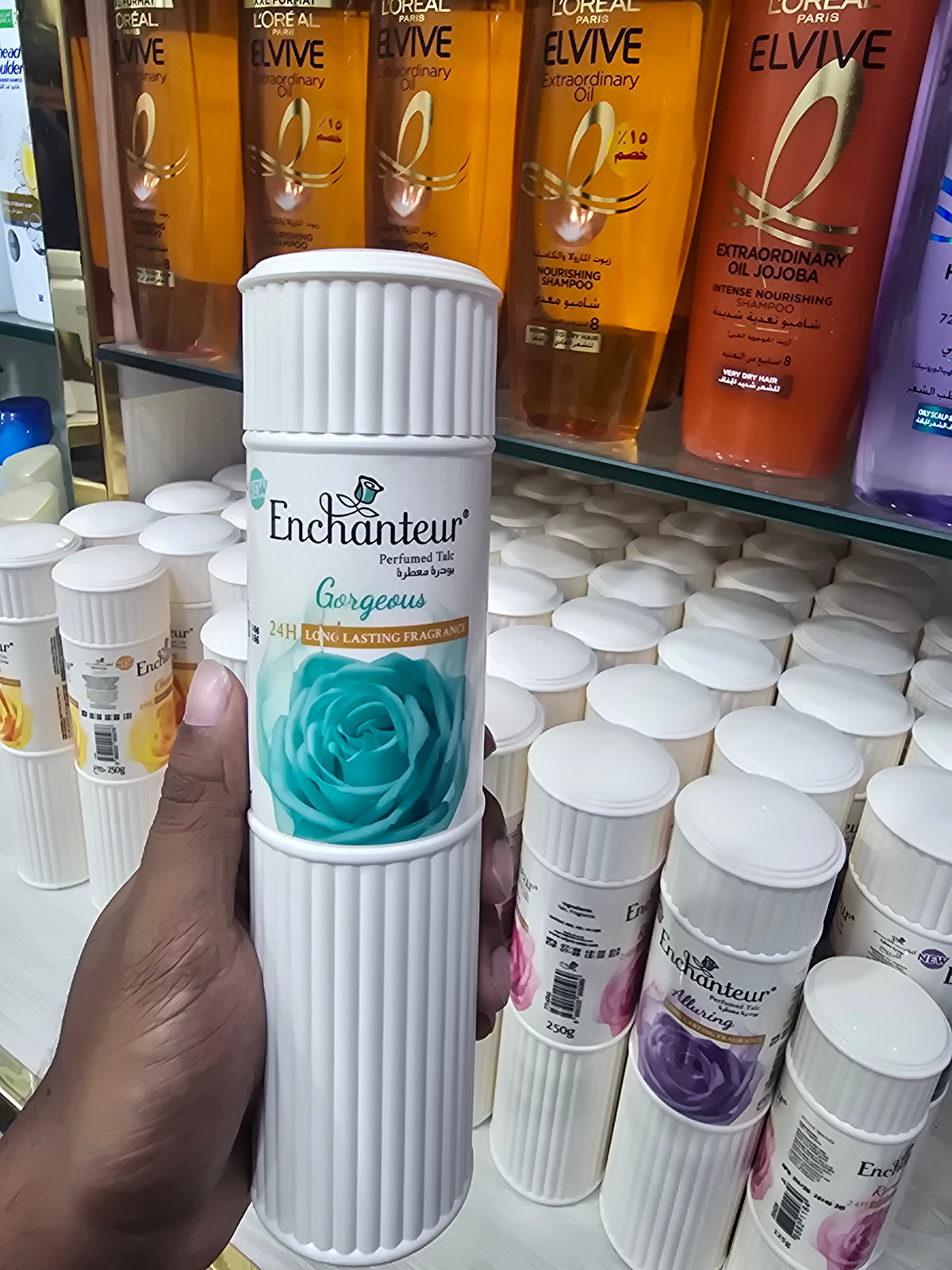 Enchanteur Perfumed Talc Powder Gorgeous 250g (Long-Lasting Fragrance)