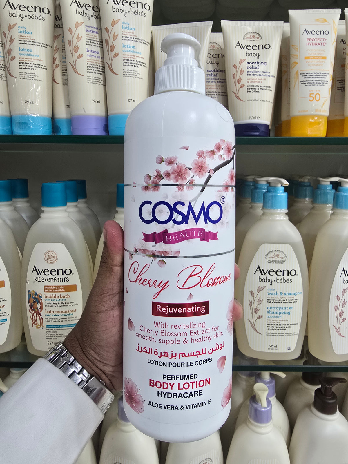Cosmo Beaute Rejuvenating Cherry Blossom Perfumed Body Lotion with Aloe Vera and Vitamin E
