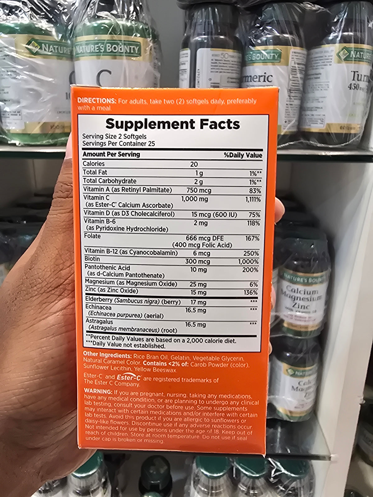 Nature's Bounty Immune 24 Hour plus 1000mg - 50 Softgels