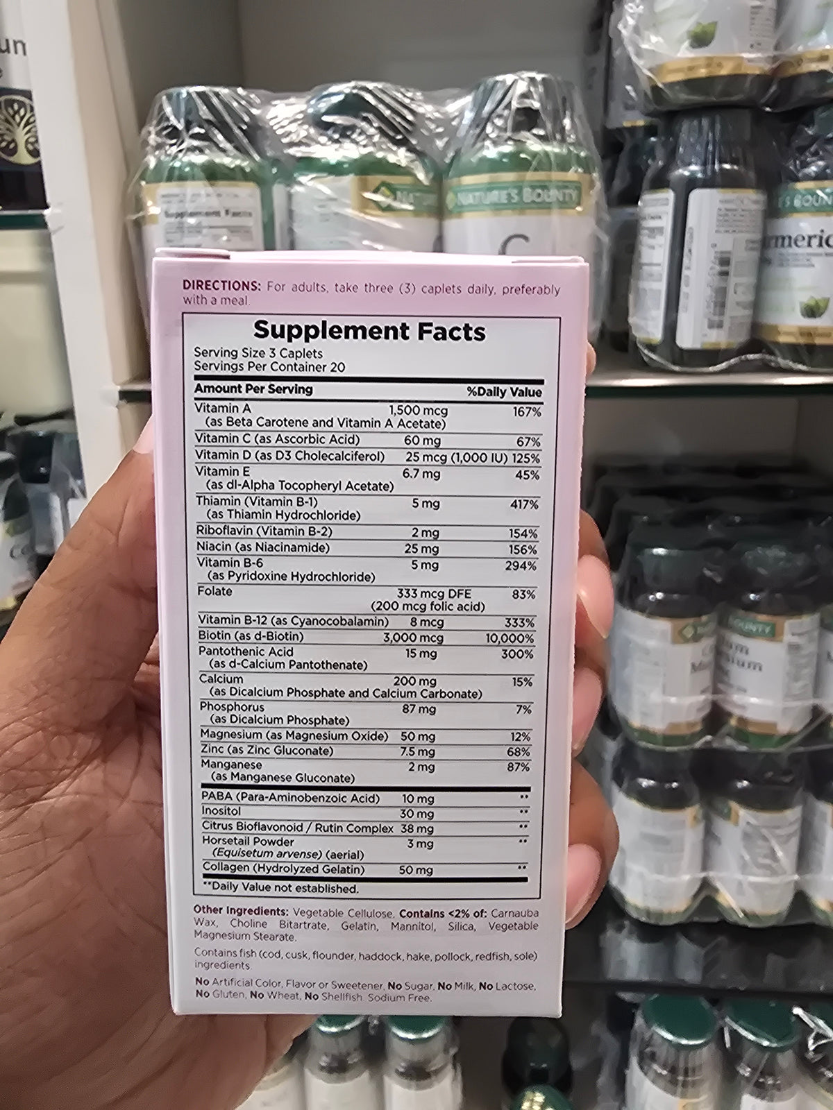 Nature’s Bounty Hair, Skin & Nails Multivitamin with Biotin (3,000 mcg) – 60 capsules
