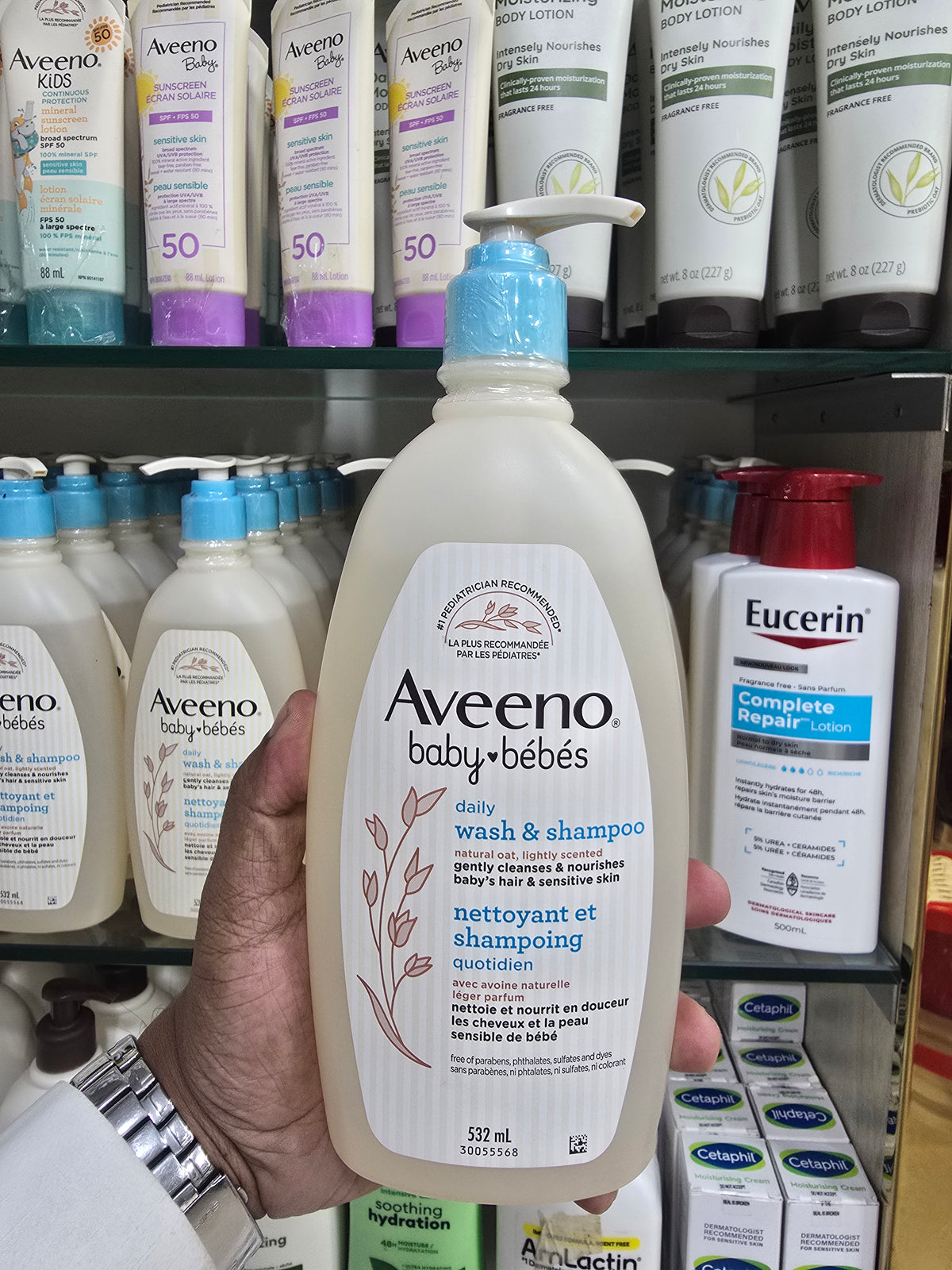 Aveeno Baby Daily Wash & Shampoo Natural Oat Lightly Scented 532ml