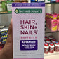 Nature's Bounty Advanced Hair, Skin & Nails, Argan-Infused Vitamin Supplement with Biotin and Hyaluronic Acid, 150 Rapid Release Softgels