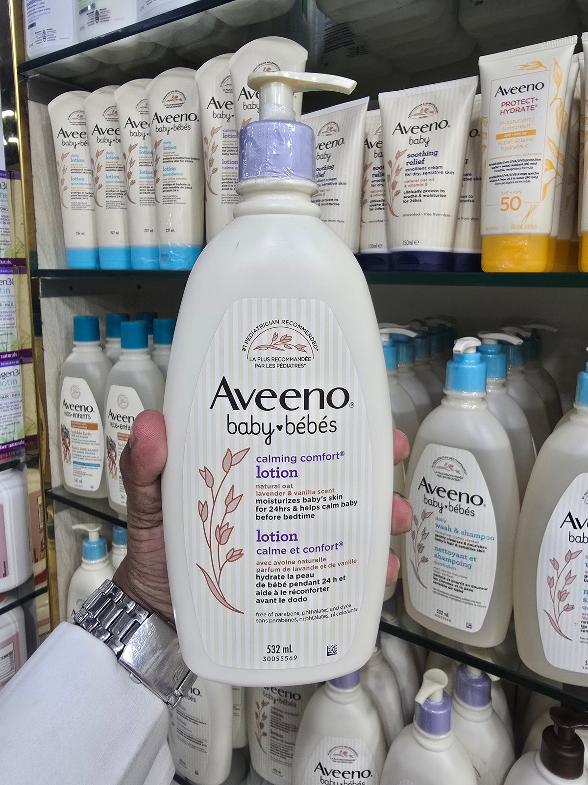 Aveeno Baby Calming Comfort Moisturizing Lotion with Natural Oat Lavender & Vanilla Scent 532ml