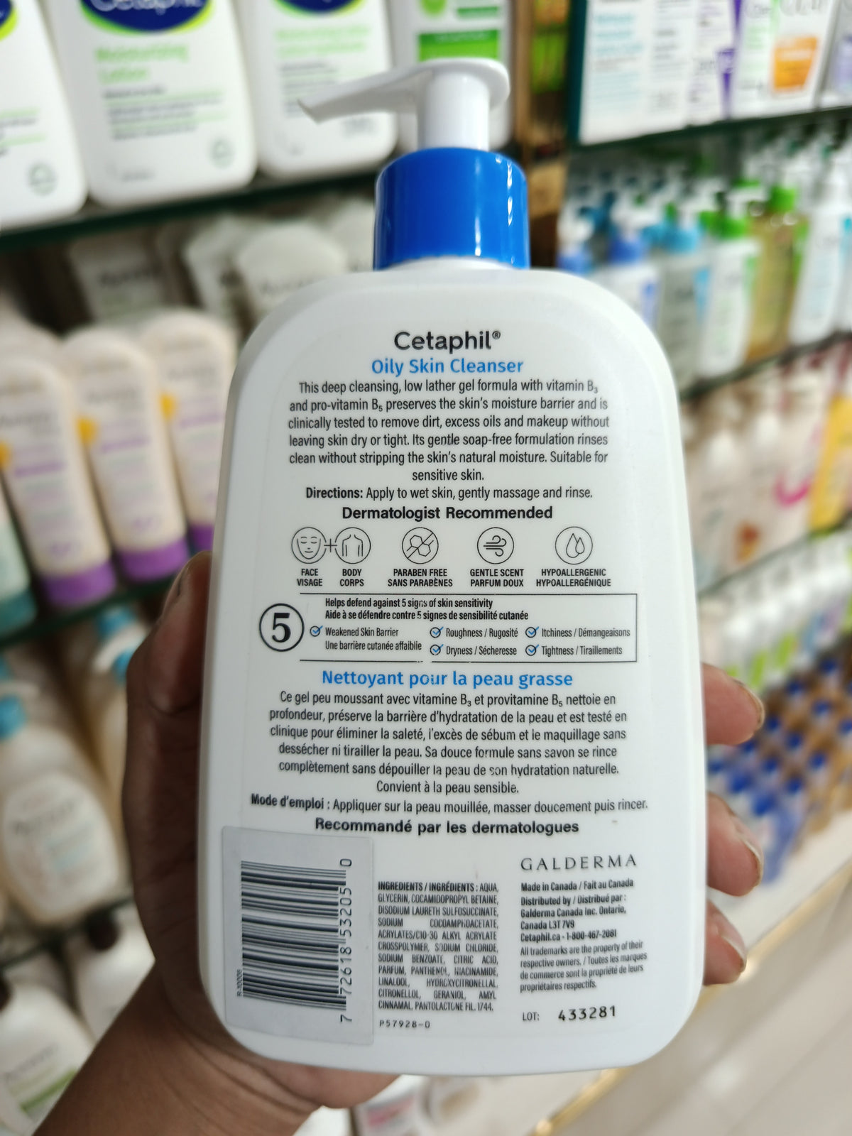 Cetaphil Oily Skin Cleanser Nettoyant pour la Peau Grasse 473ml-uk version