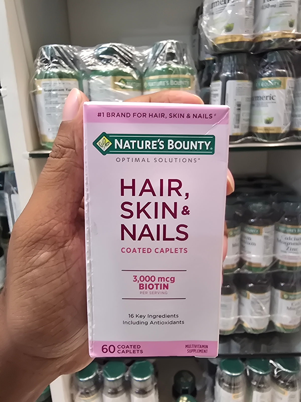 Nature’s Bounty Hair, Skin & Nails Multivitamin with Biotin (3,000 mcg) – 60 capsules