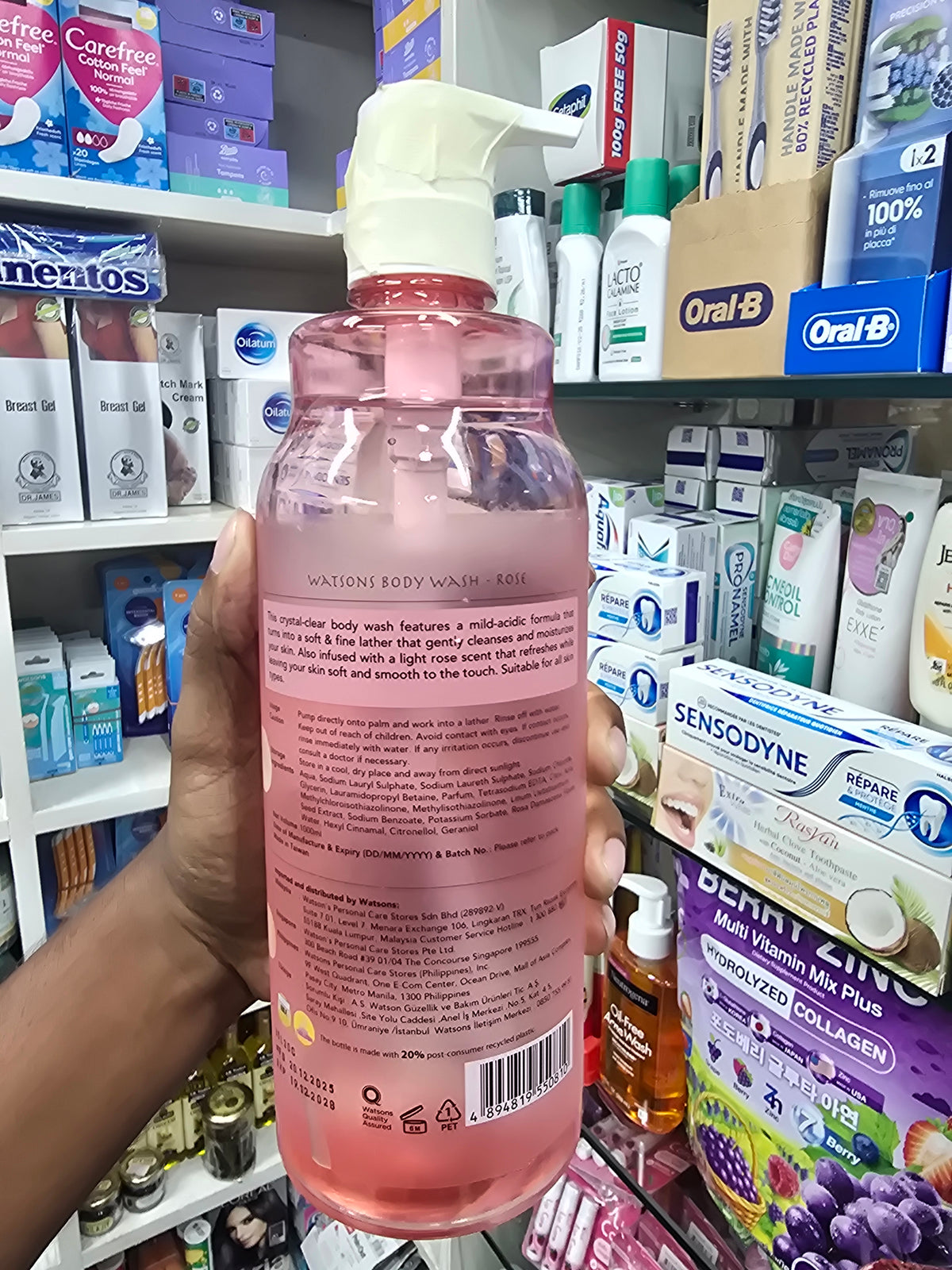 Watsons Botanical Nourish Rose Body Wash 1000ml