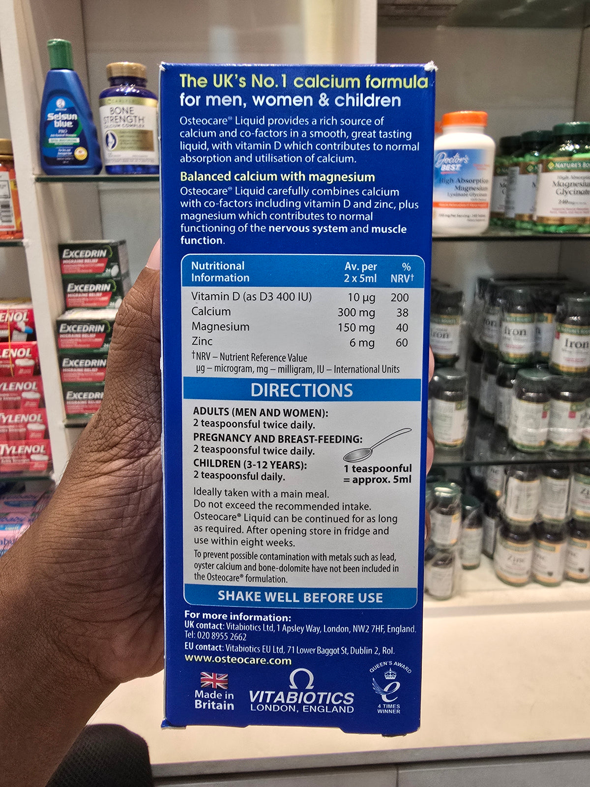 Vitabiotics Osteocare Calcium Liquid 200ml