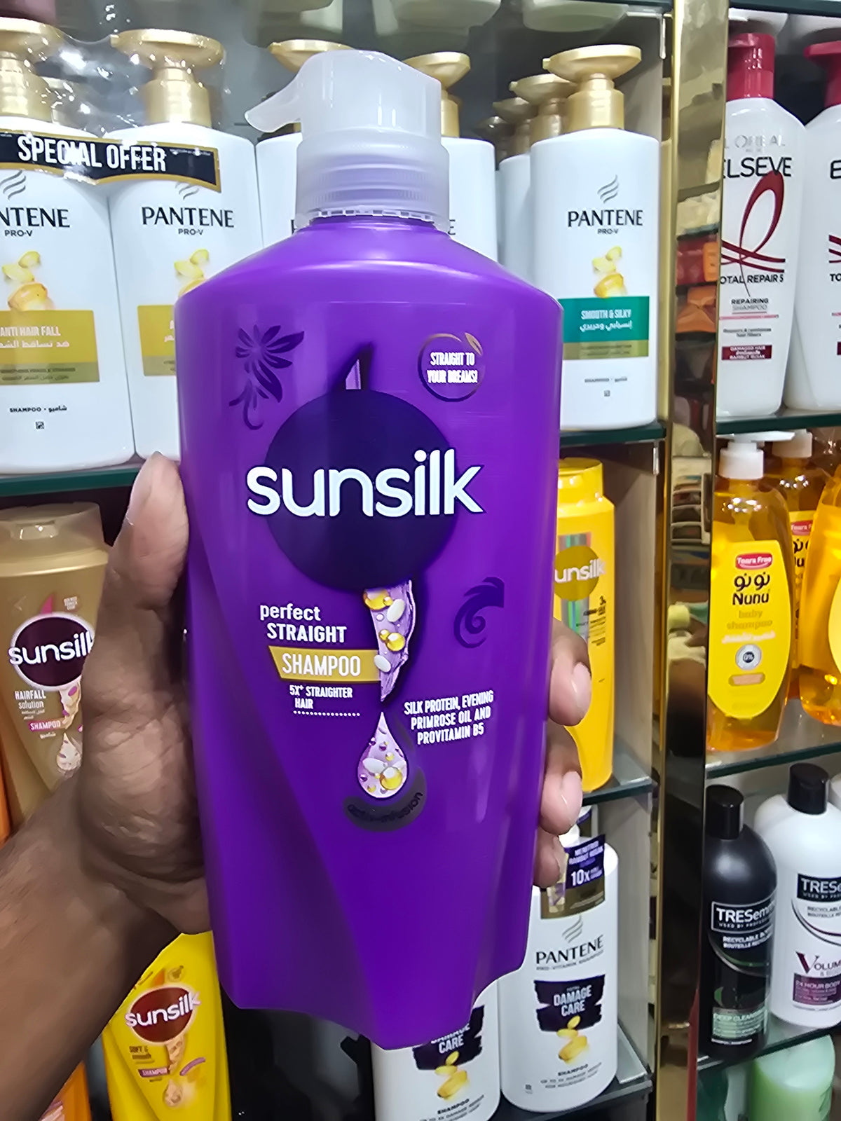 Sunsilk Perfect Straight Shampoo with Silk Protein, Evening Primrose Oil & Provitamin B5 625ml